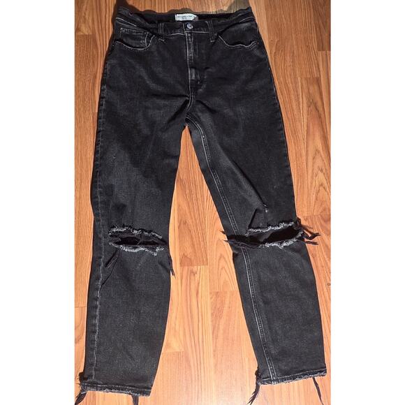 Abercrombie & Fitch Black Distressed Jeans - Size 26 - Picture 1 of 4